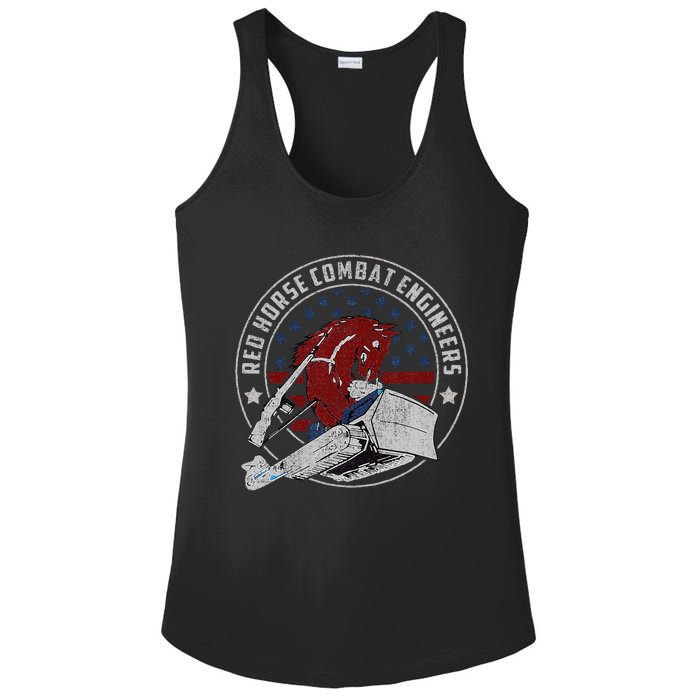 Red Horse Combat Engineer Us Military Ladies PosiCharge Competitor Racerback Tank