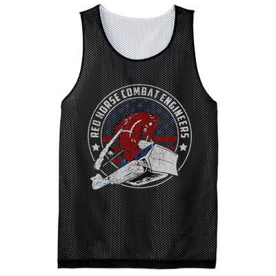 Red Horse Combat Engineer Us Military Mesh Reversible Basketball Jersey Tank
