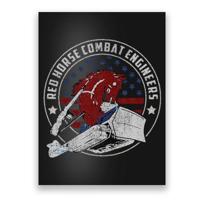 Red Horse Combat Engineer Us Military Poster