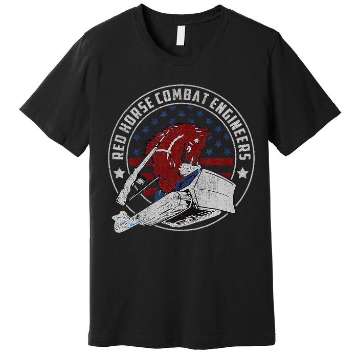 Red Horse Combat Engineer Us Military Premium T-Shirt
