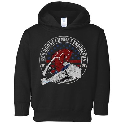 Red Horse Combat Engineer Us Military Toddler Hoodie