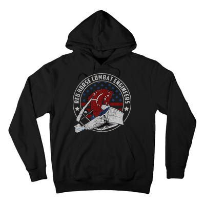 Red Horse Combat Engineer Us Military Tall Hoodie