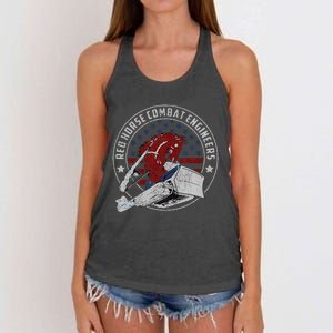 Red Horse Combat Engineer Us Military Women's Knotted Racerback Tank