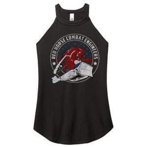 Red Horse Combat Engineer Us Military Women's Perfect Tri Rocker Tank