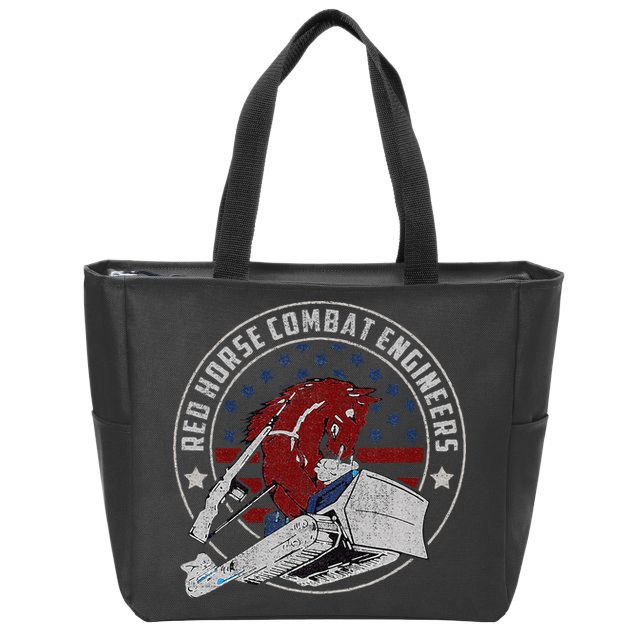 Red Horse Combat Engineer Us Military Zip Tote Bag