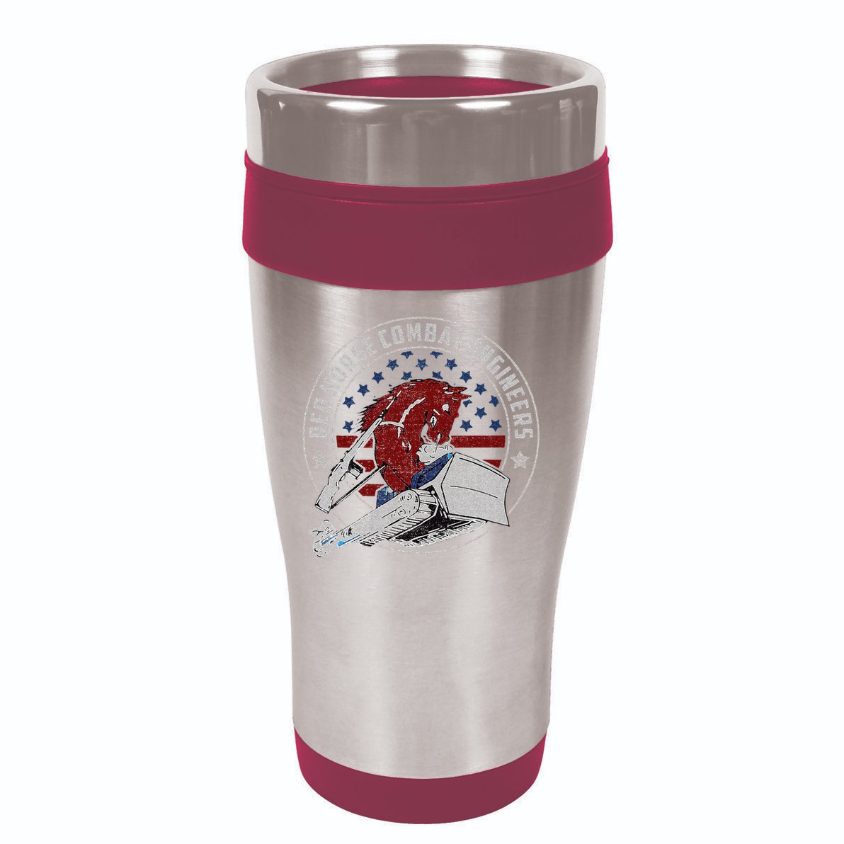 Red Horse Combat Engineer Us Military 16oz Travel Tumbler