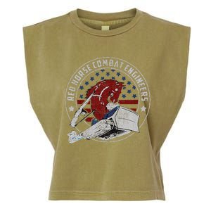 Red Horse Combat Engineer Us Military Garment-Dyed Women's Muscle Tee