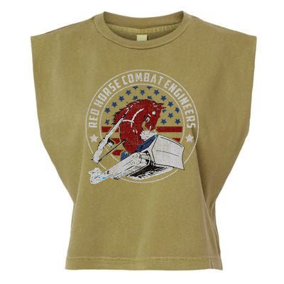 Red Horse Combat Engineer Us Military Garment-Dyed Women's Muscle Tee