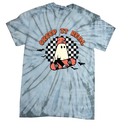 Retro Halloween Creep It Real Vintage Ghost Halloween Tie-Dye T-Shirt