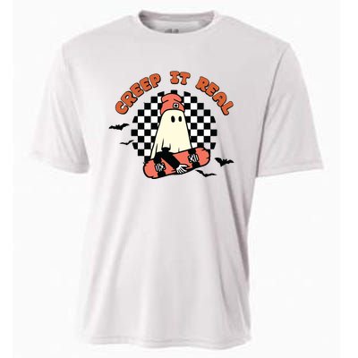 Retro Halloween Creep It Real Vintage Ghost Halloween Cooling Performance Crew T-Shirt