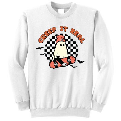 Retro Halloween Creep It Real Vintage Ghost Halloween Sweatshirt