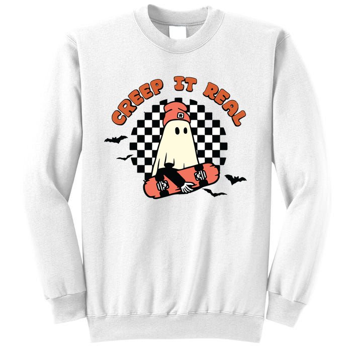 Retro Halloween Creep It Real Vintage Ghost Halloween Sweatshirt