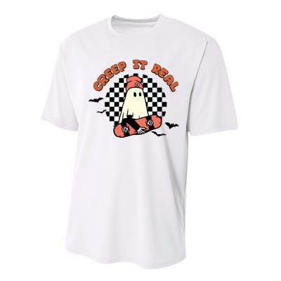 Retro Halloween Creep It Real Vintage Ghost Halloween Performance Sprint T-Shirt