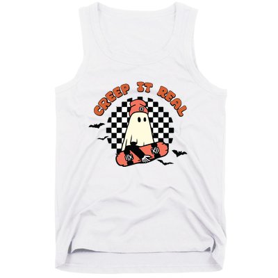 Retro Halloween Creep It Real Vintage Ghost Halloween Tank Top