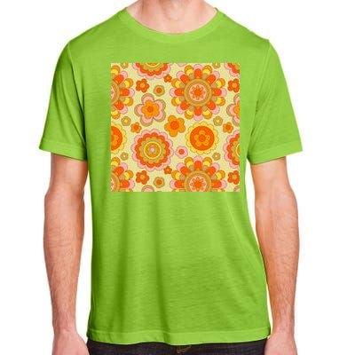 Retro Hippie Colorful Floral Pattern Adult ChromaSoft Performance T-Shirt