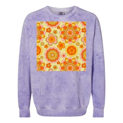 Retro Hippie Colorful Floral Pattern Colorblast Crewneck Sweatshirt