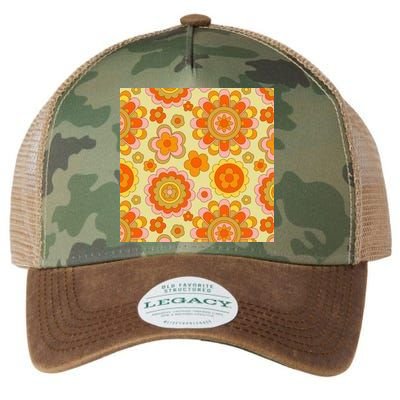 Retro Hippie Colorful Floral Pattern Legacy Tie Dye Trucker Hat