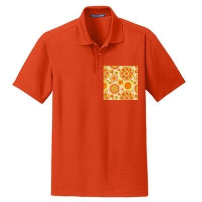 Retro Hippie Colorful Floral Pattern Dry Zone Grid Polo