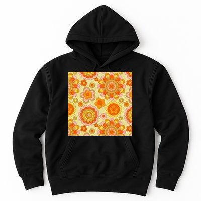 Retro Hippie Colorful Floral Pattern Hoodie