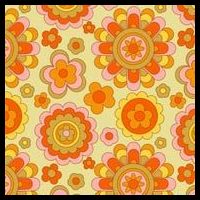 Retro Hippie Colorful Floral Pattern Button