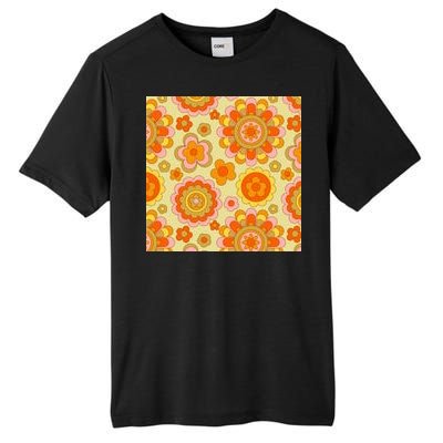 Retro Hippie Colorful Floral Pattern Tall Fusion ChromaSoft Performance T-Shirt