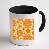 Retro Hippie Colorful Floral Pattern Mug