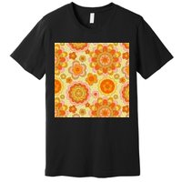 Retro Hippie Colorful Floral Pattern Premium T-Shirt