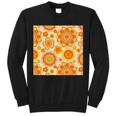 Retro Hippie Colorful Floral Pattern Tall Sweatshirt