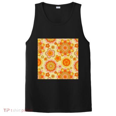 Retro Hippie Colorful Floral Pattern PosiCharge Competitor Tank