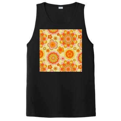 Retro Hippie Colorful Floral Pattern PosiCharge Competitor Tank