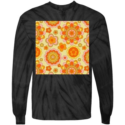 Retro Hippie Colorful Floral Pattern Tie-Dye Long Sleeve Shirt