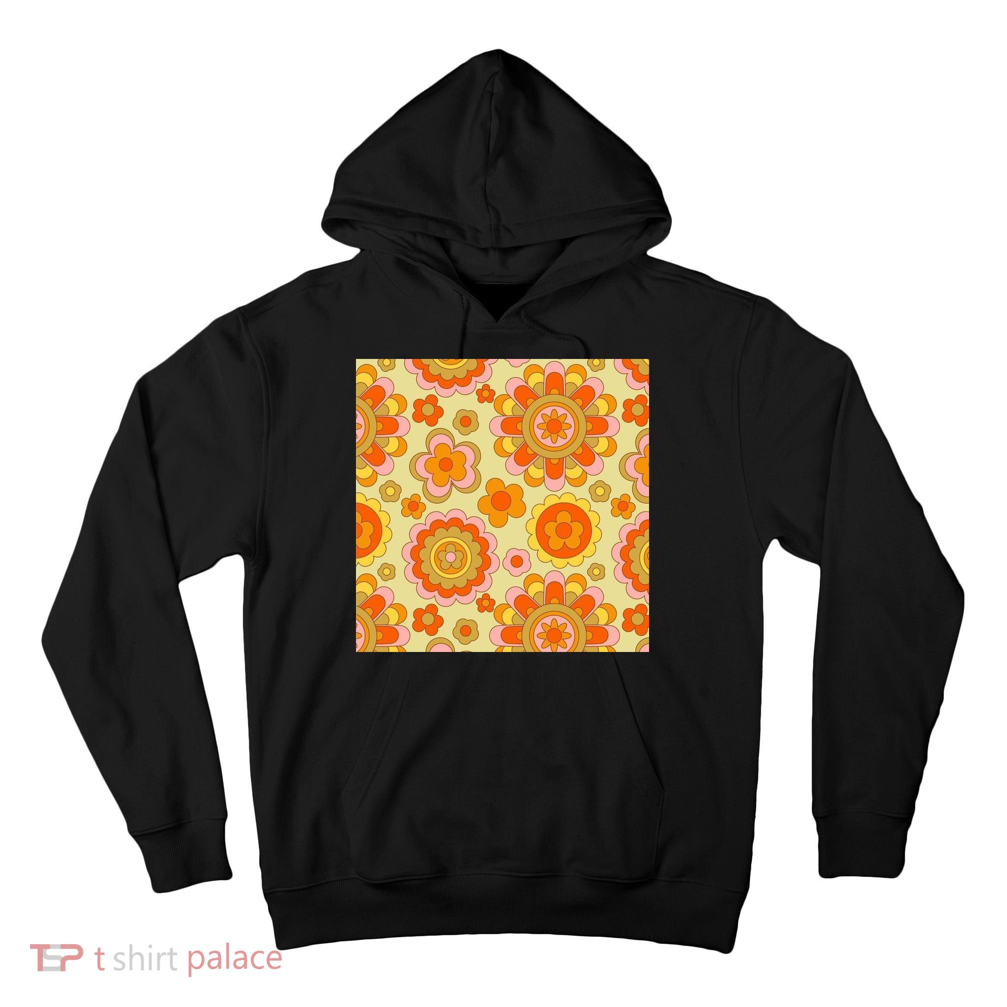 Retro Hippie Colorful Floral Pattern Tall Hoodie