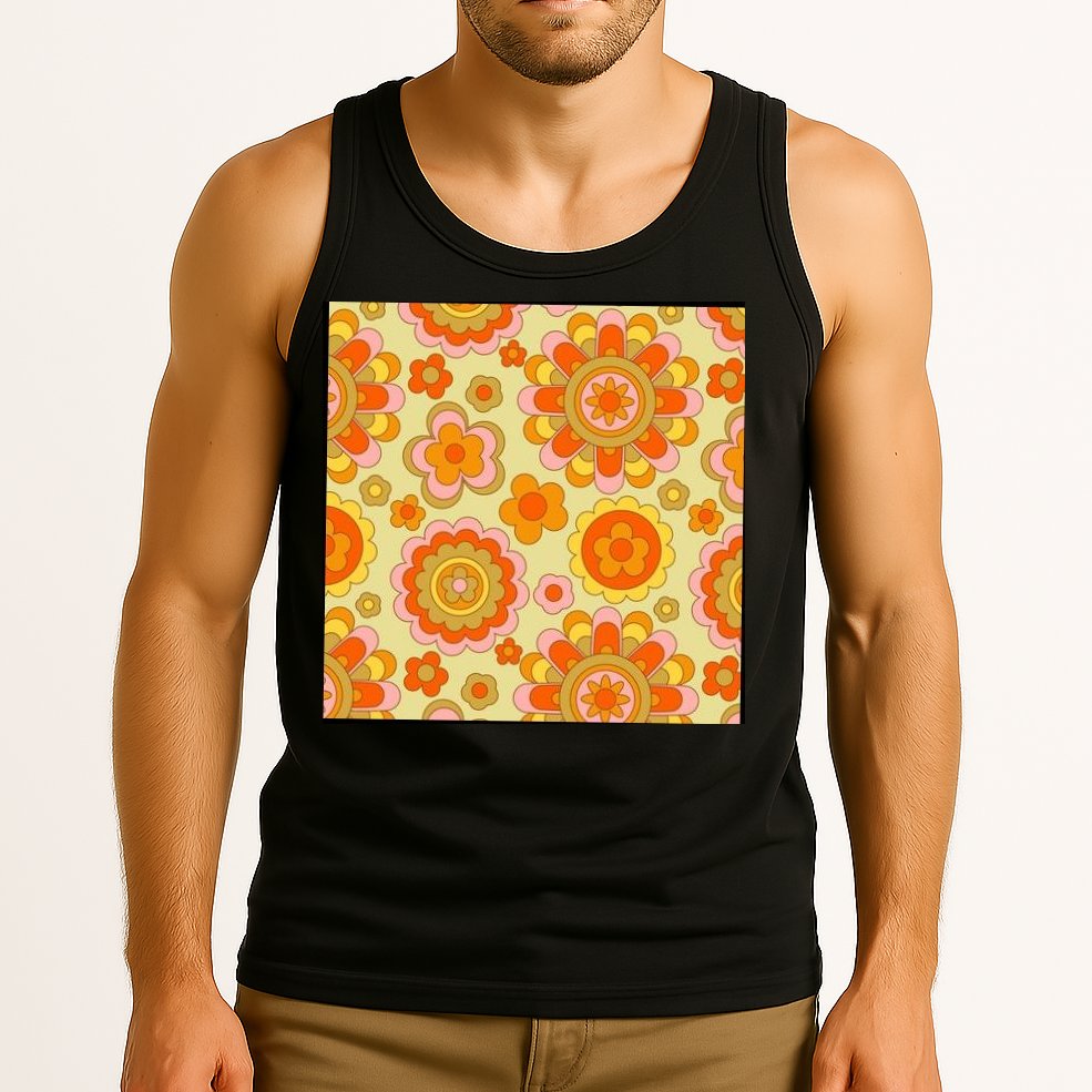 Retro Hippie Colorful Floral Pattern Tank Top