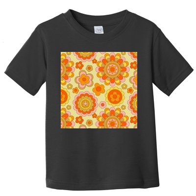 Retro Hippie Colorful Floral Pattern Toddler T-Shirt
