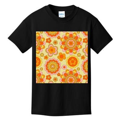 Retro Hippie Colorful Floral Pattern Kids T-Shirt