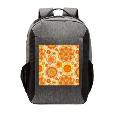 Retro Hippie Colorful Floral Pattern Vector Backpack