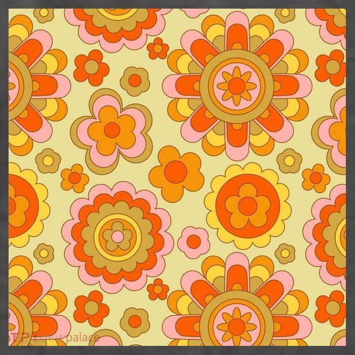 Retro Hippie Colorful Floral Pattern Vector Backpack