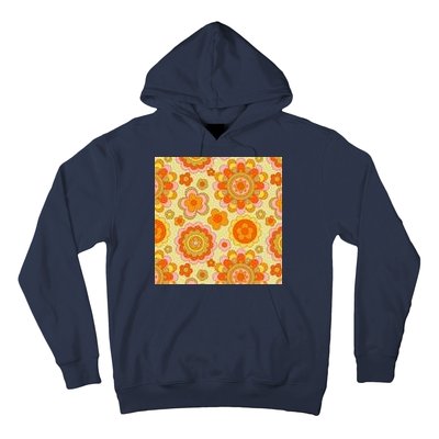 Retro Hippie Colorful Floral Pattern Hoodie