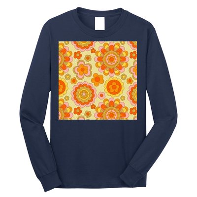 Retro Hippie Colorful Floral Pattern Long Sleeve Shirt