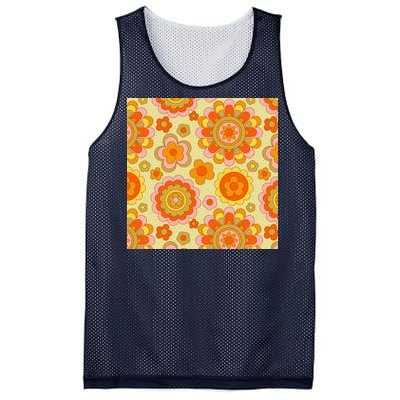 Retro Hippie Colorful Floral Pattern Mesh Reversible Basketball Jersey Tank