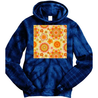 Retro Hippie Colorful Floral Pattern Tie Dye Hoodie