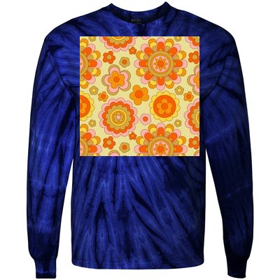 Retro Hippie Colorful Floral Pattern Tie-Dye Long Sleeve Shirt