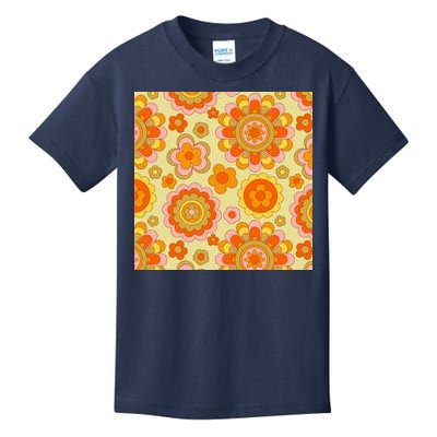 Retro Hippie Colorful Floral Pattern Kids T-Shirt