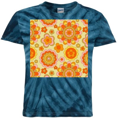 Retro Hippie Colorful Floral Pattern Kids Tie-Dye T-Shirt