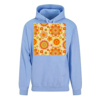 Retro Hippie Colorful Floral Pattern Unisex Surf Hoodie