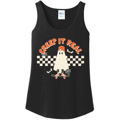 Retro Halloween Creep It Real Vintage Ghost Halloween Ladies Essential Tank