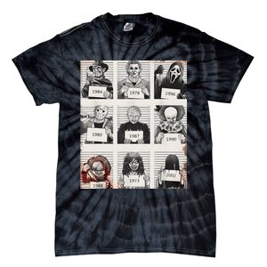 Retro Halloween Creepy Legends Killers Mugshots Horror Fan Tie-Dye T-Shirt