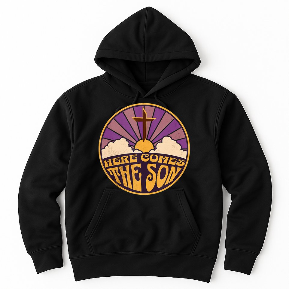 Retro Here Comes The Son Jesus People Revolution Christian Hoodie