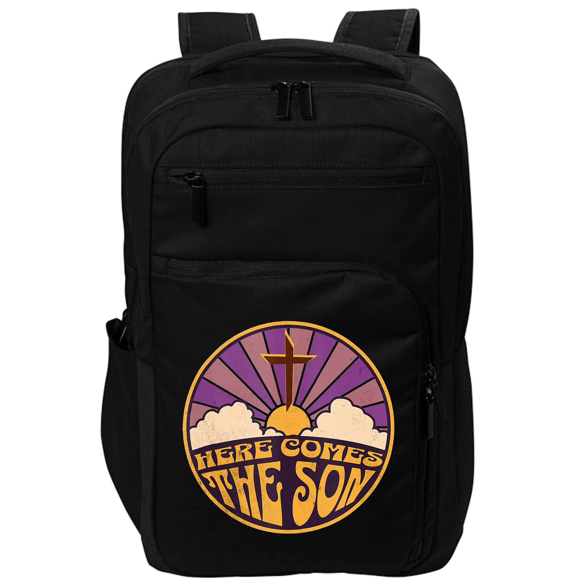 Retro Here Comes The Son Jesus People Revolution Christian Impact Tech Backpack