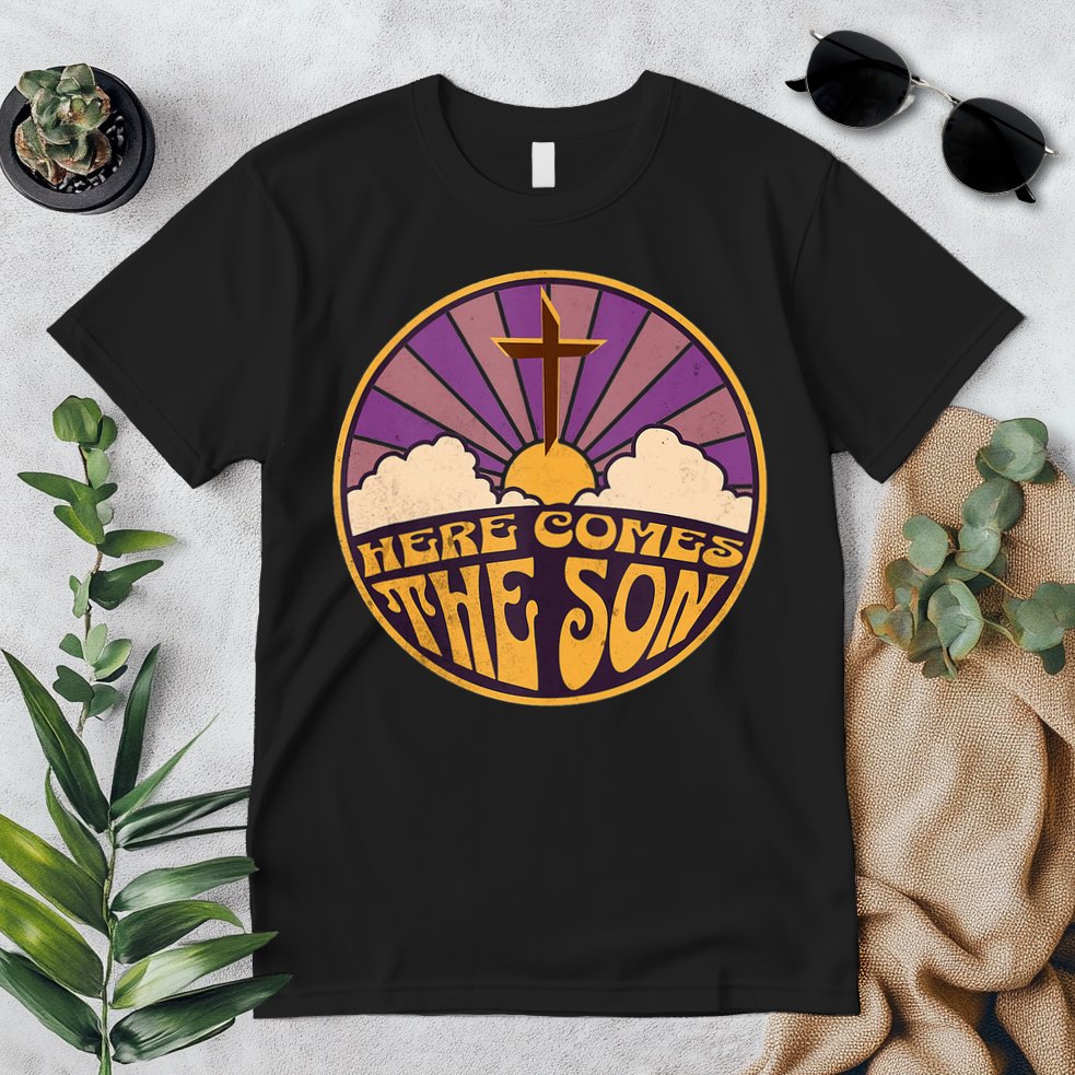Retro Here Comes The Son Jesus People Revolution Christian Premium T-Shirt